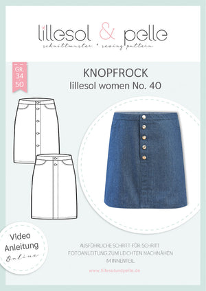 Schnittmuster lillesol women No.40 Knopfrock *mit Video Nähanleitung*