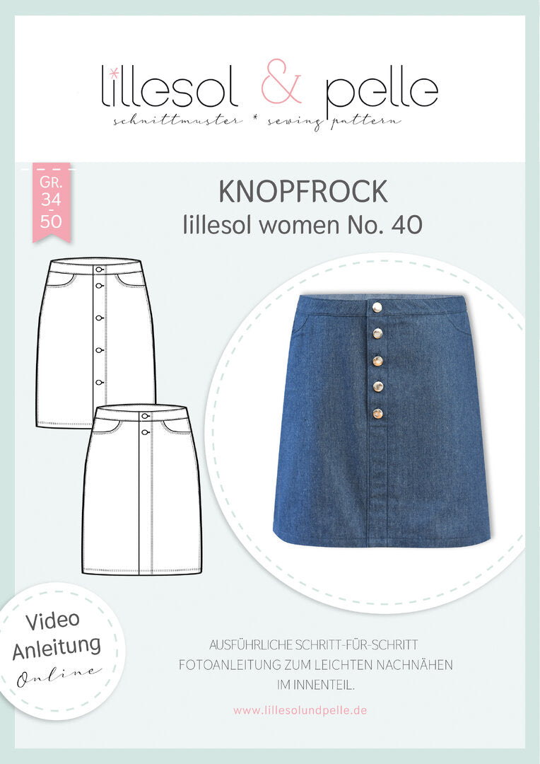 Papierschnittmuster lillesol women No.40 Knopfrock *mit Video-Nähanleitung* ✂✂✂