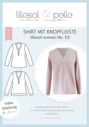 Schnittmuster lillesol women No.53 Shirt mit Knopfleiste *mit Video Nähanleitung*