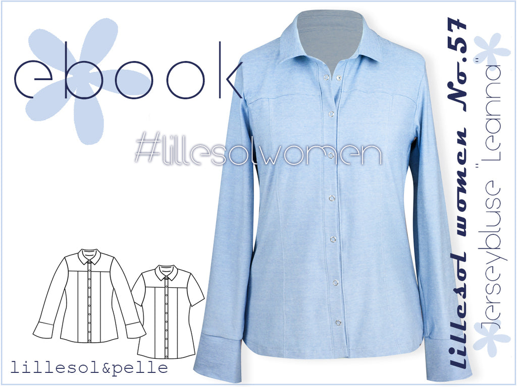 Ebook / Schnittmuster lillesol women No.57 Jerseybluse Leanna *mit Video Nähanleitung*