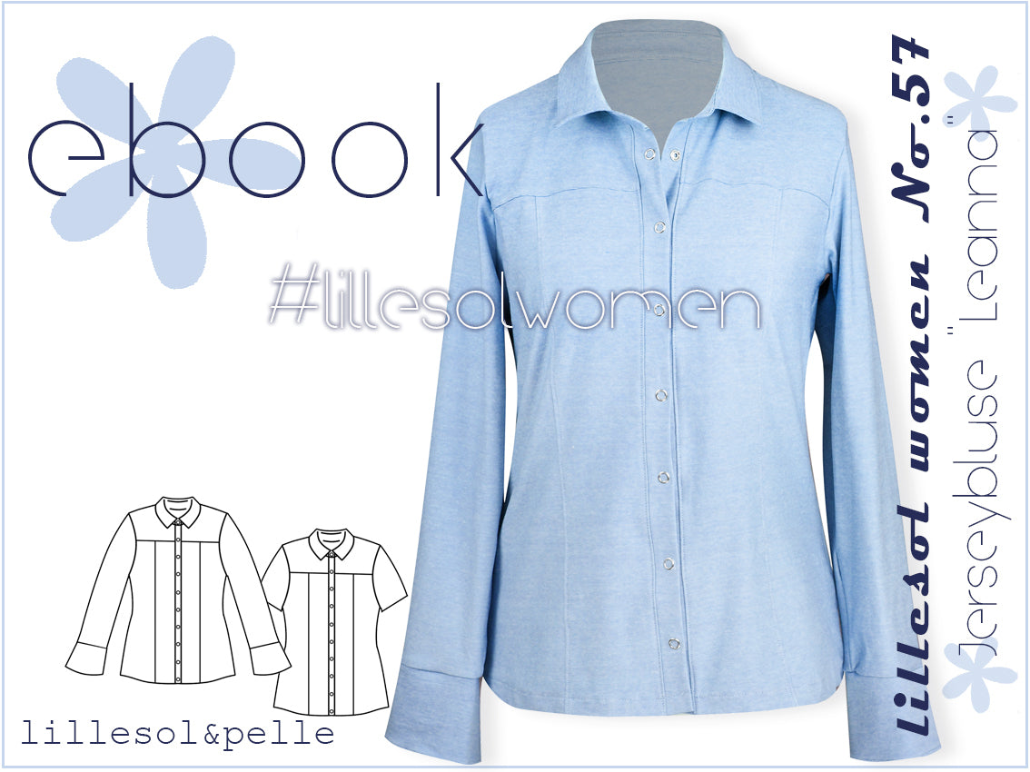 Ebook / Schnittmuster lillesol women No.57 Jerseybluse Leanna *mit Video Nähanleitung*