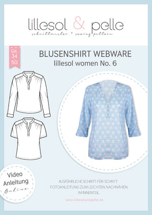 Schnittmuster lillesol women No.6 Blusenshirt Webware *mit Video-Nähanleitung*
