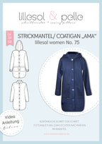 Papierschnittmuster lillesol women No.75 Strickmantel / Coatigan "Ama" *mit Video-Nähanleitung*✂✂✂