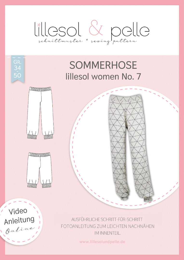 Ebook / Schnittmuster lillesol women No.7 Sommerhose * mit Video-Nähanleitung*