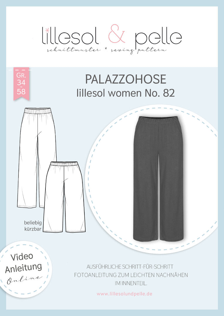 Ebook / Schnittmuster lillesol women No.82 Palazzohose *mit Video Nähanleitung*