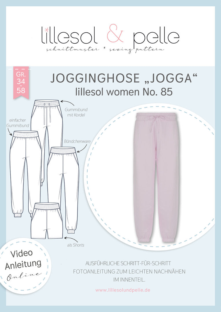 Papierschnittmuster lillesol women No.85 Jogginghose "Jogga" mit Video-Nähanleitung ✂✂✂