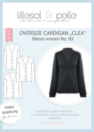 Schnittmuster lillesol women No.93 Oversize Cardigan "Clea" mit Video-Nähanleitung*