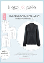 Ebook / Schnittmuster lillesol women No.93 Oversize Cardigan "Clea" mit Video-Nähanleitung*