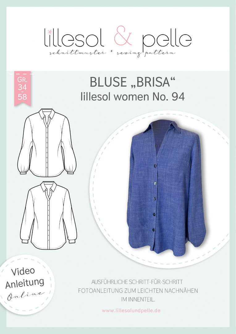 Papierschnittmuster lillesol women No.94 Bluse "Brisa" *mit Video-Nähanleitung ✂✂✂