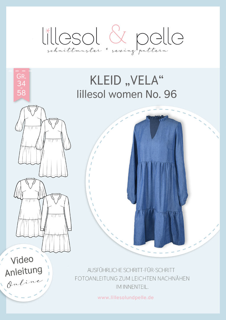 Ebook / Schnittmuster lillesol women No.96 Kleid "Vela" * mit Video-Nähanleitung*