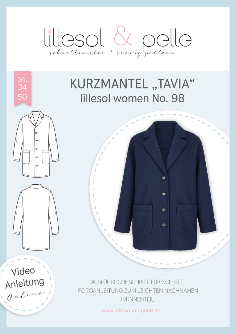 Papierschnittmuster lillesol women No.98 Kurzmantel "Tavia" *mit Video-Nähanleitung ✂✂✂