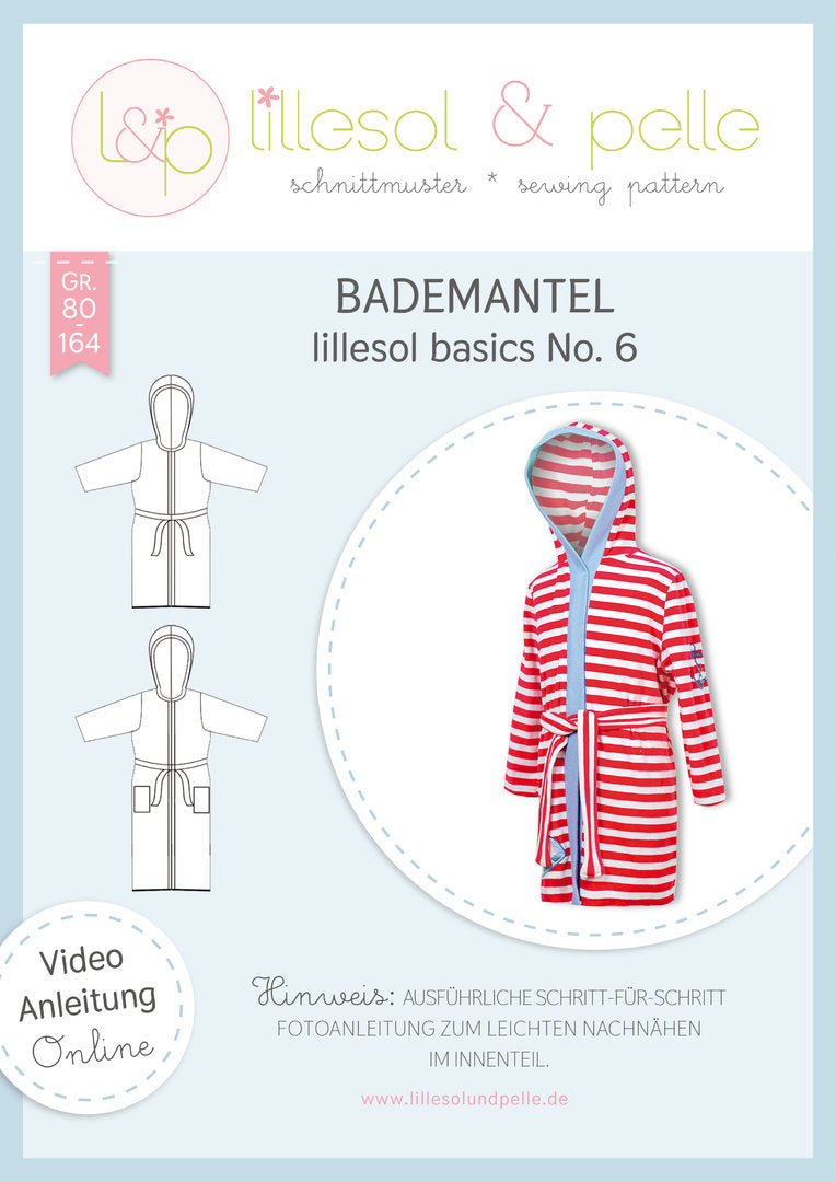 Papierschnittmuster lillesol basics No.6 Bademantel * mit Video-Nähanleitung * ✂✂✂