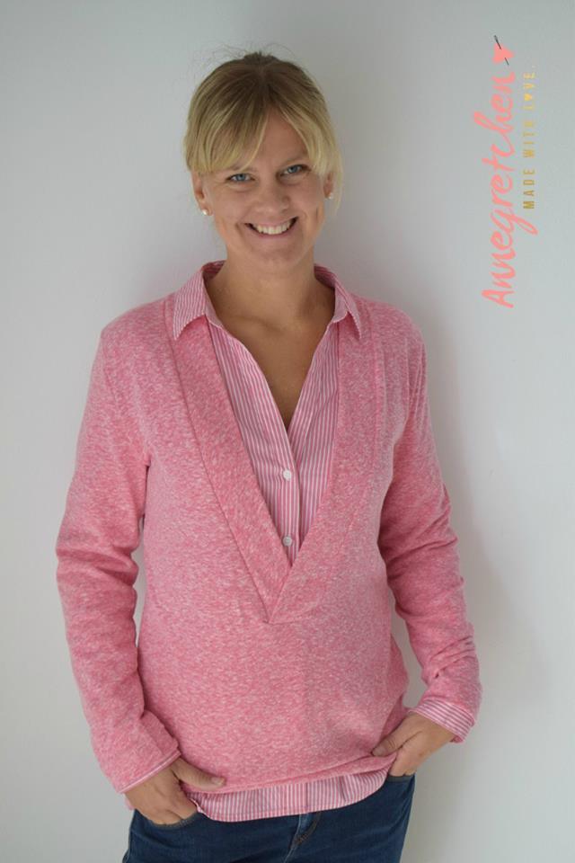 Ebook / Schnittmuster lillesol women No.24 Shirt mit V-Ausschnitt * mit Video-Nähanleitung *