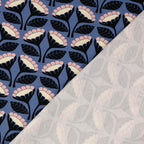 French Terry "Blumen'" angeraut - blau