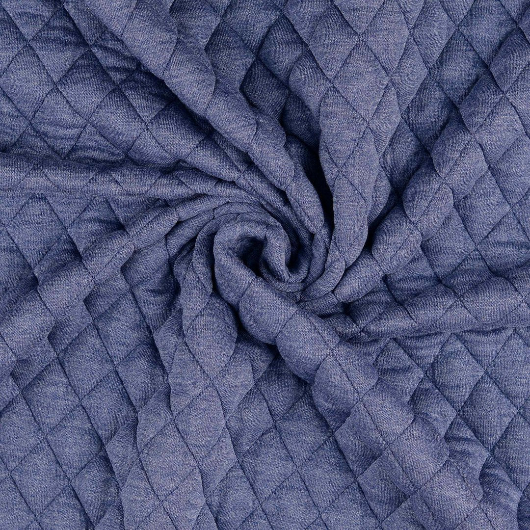 Jacquard Steppstoff Rauten dehnbar - blau *Videovorstellung* - Reststück 1,7M