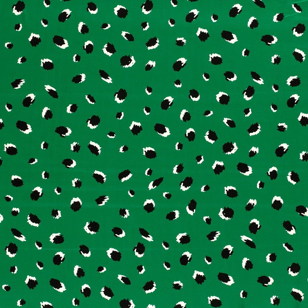 Viskose Satin "spots" - grün *Videovorstellung*