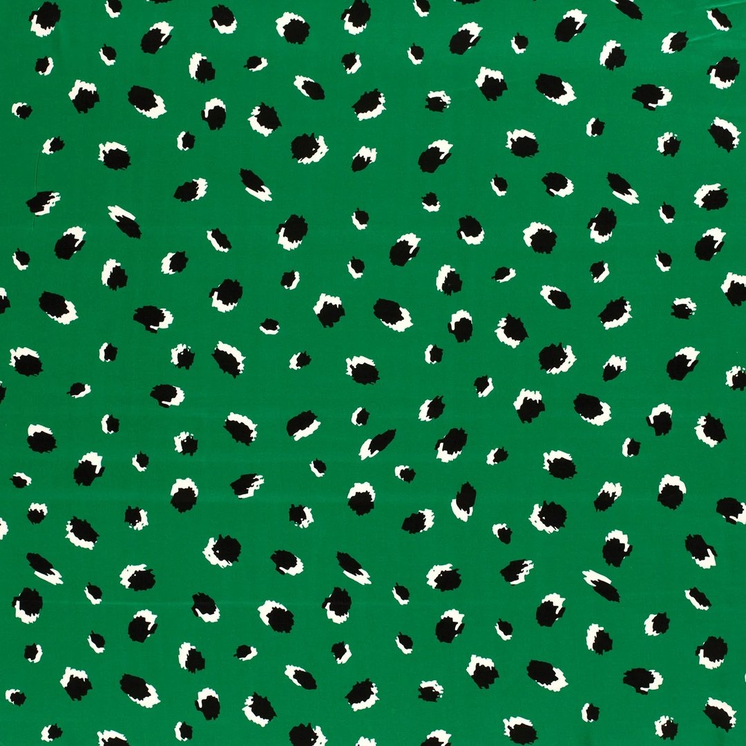 Viskose Satin "spots" - grün *Videovorstellung*