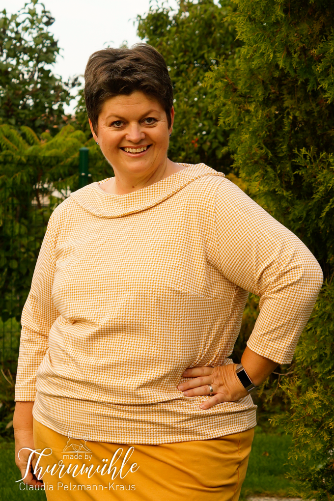 Designbeispiel: lillesol women No.47 Shirt mit Uboot-Kragen