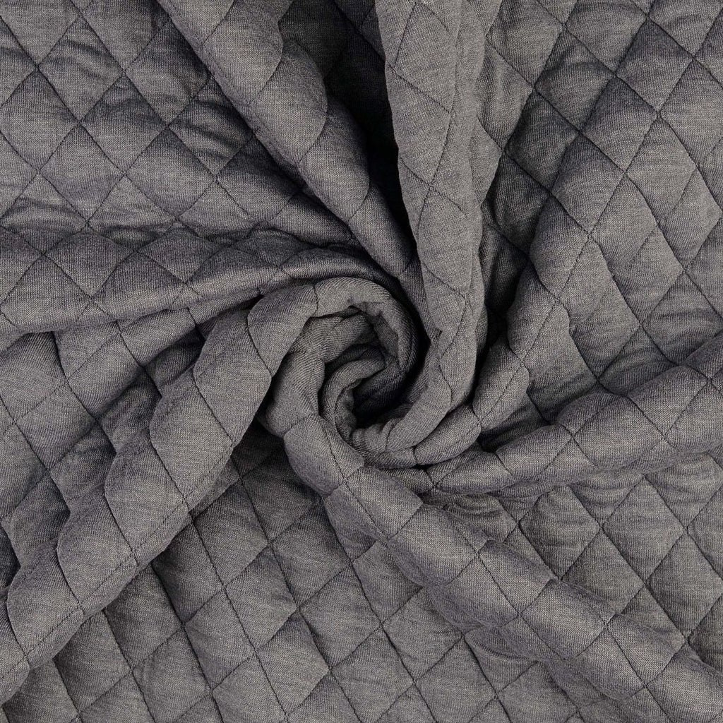 Jacquard Steppstoff Rauten dehnbar - grau *Videovorstellung*