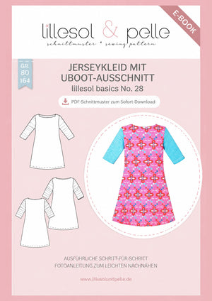 Schnittmuster lillesol basics No.28 Jerseykleid mit Uboot-Ausschnitt