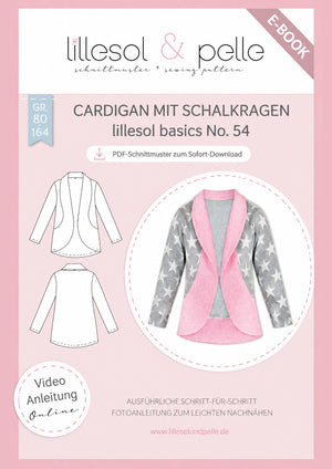 Schnittmuster lillesol basics No.54 Cardigan mit Schalkragen *mit Video-Nähanleitung*
