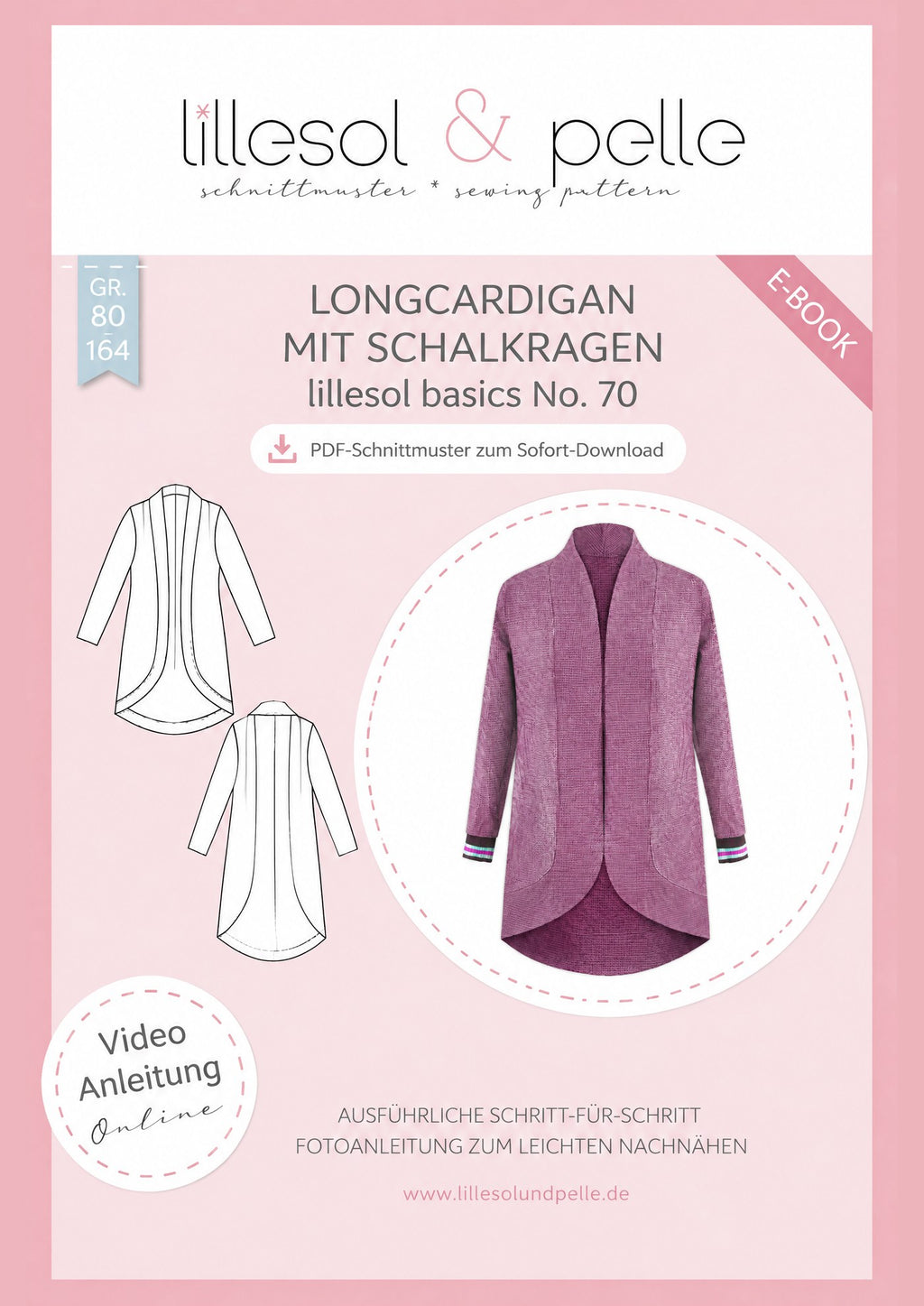 E-Book Titelbild (A): LongCardigan mit Schalkragen