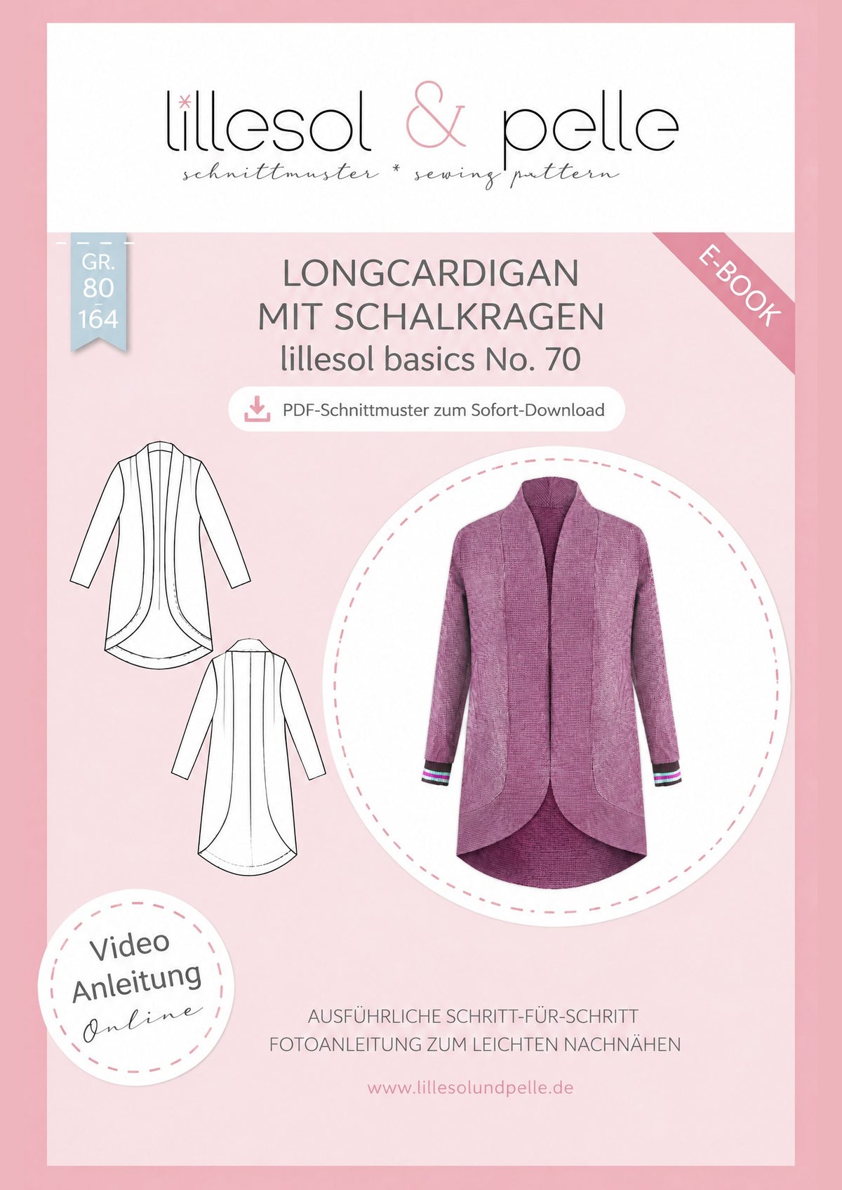 E-Book Titelbild (A): LongCardigan mit Schalkragen