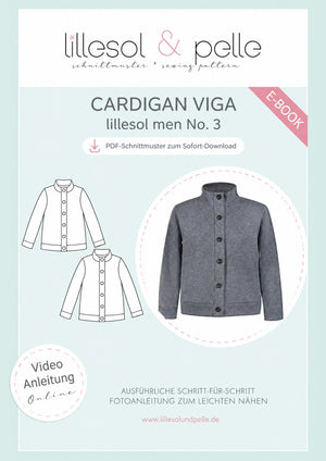 Schnittmuster lillesol men No3 Cardigan "Viga" *mit Video-Nähanleitung*