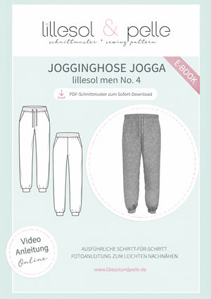 Schnittmuster lillesol men No4 Jogginghose "Jogga" mit Video-Nähanleitung