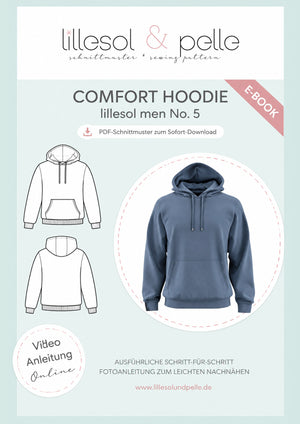 Schnittmuster lillesol men No5 Comfort Hoodie * mit Video-Nähanleitung
