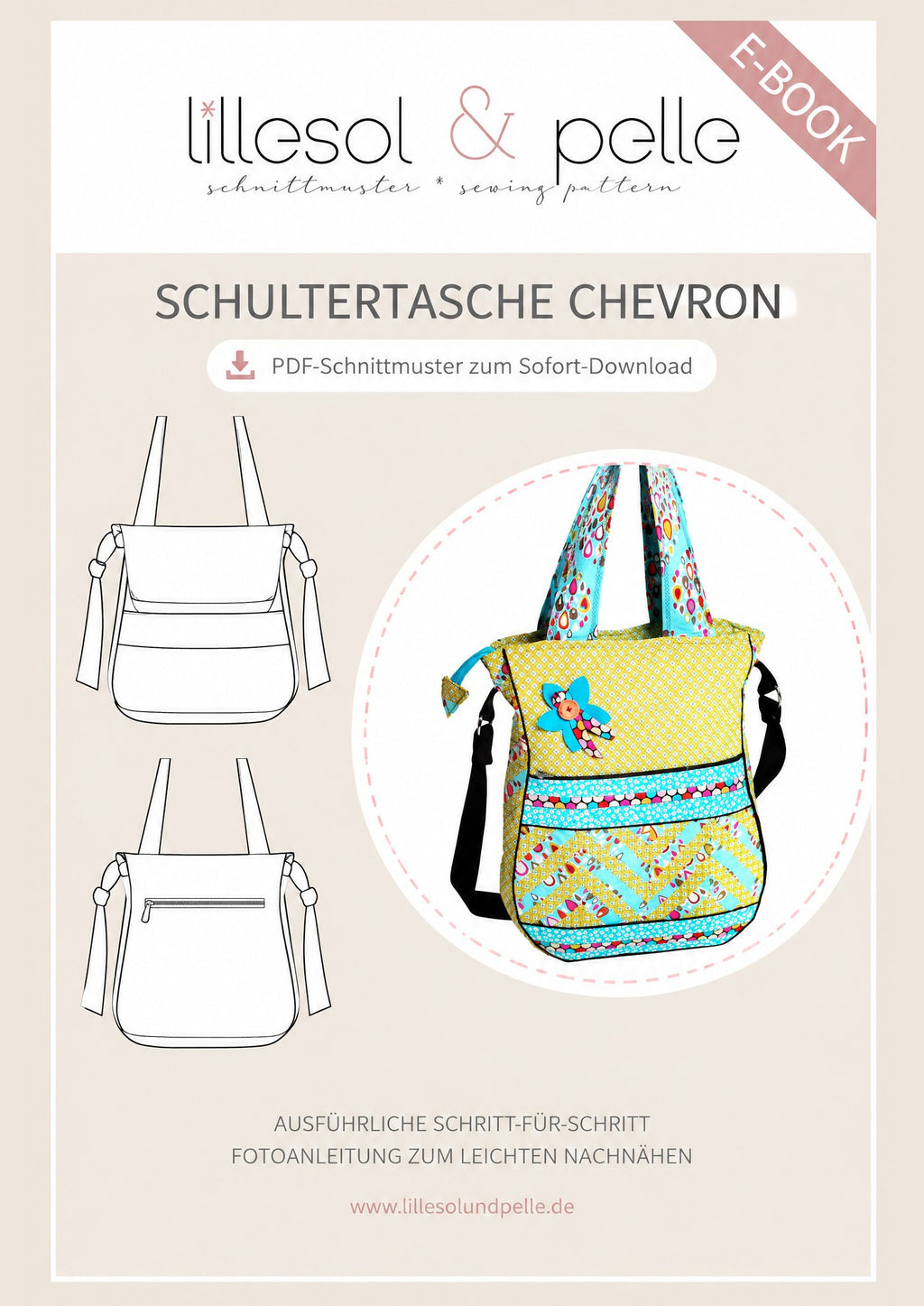 E-Book Titelbild (A): Schultertasche Chevron