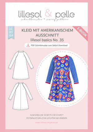 Schnittmuster lillesol basics No.35 Kleid mit amerikanischem Ausschnitt