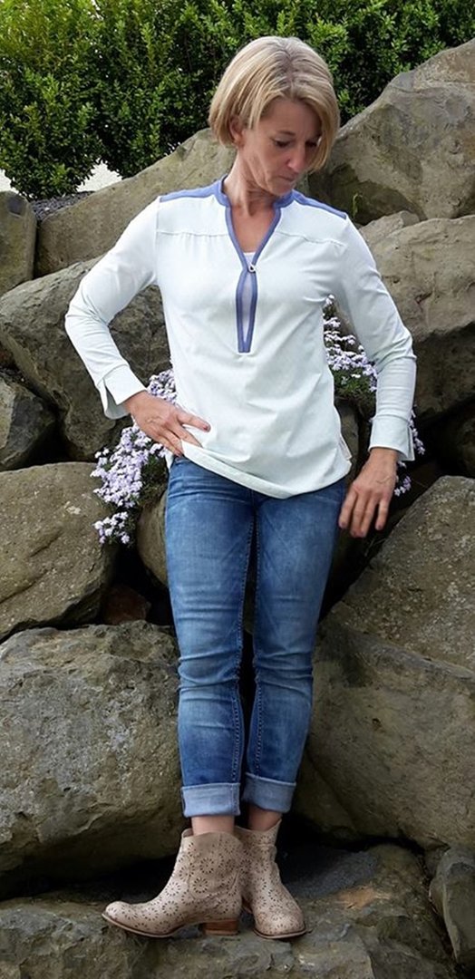 Ebook / Schnittmuster lillesol women No.5 Blusenshirt Jersey *mit Video-Nähanleitung*