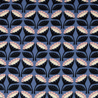 French Terry "Blumen'" angeraut - blau
