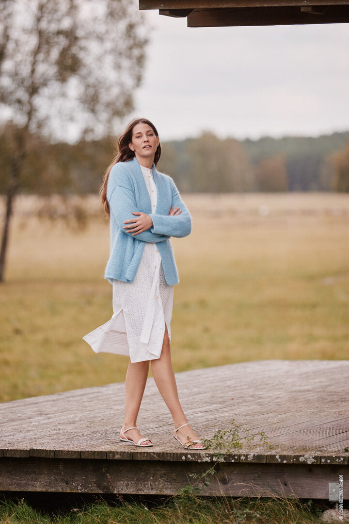 Cardigan Ecopuno & Silkhair ♥ Lookbook No 16 - Modell 14 - Lana Grossa ♥ (Anleitung zum Strickset)
