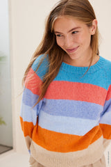 Pullover Blockstreifen Ecopuno ♥ Lookbook No.18 - Modell 15 - Lana Grossa (Anleitung zum Strickset)