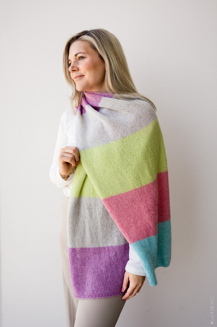 Schal Ecopuno ♥ Tücher & Co. No.8 - Modell 22 - Lana Grossa (Anleitung zum Strickset)