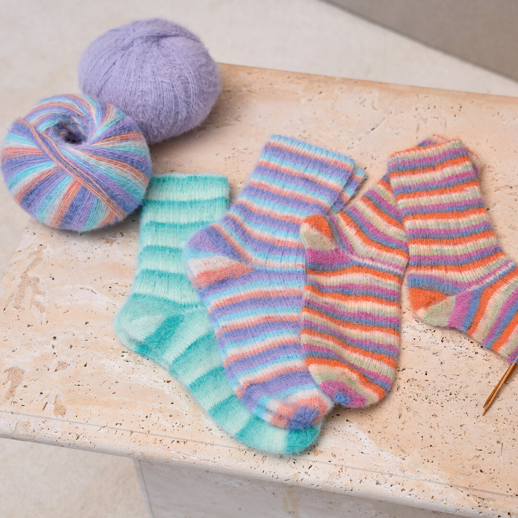 Cosy Socks "Soft Stripes" – Lana Grossa