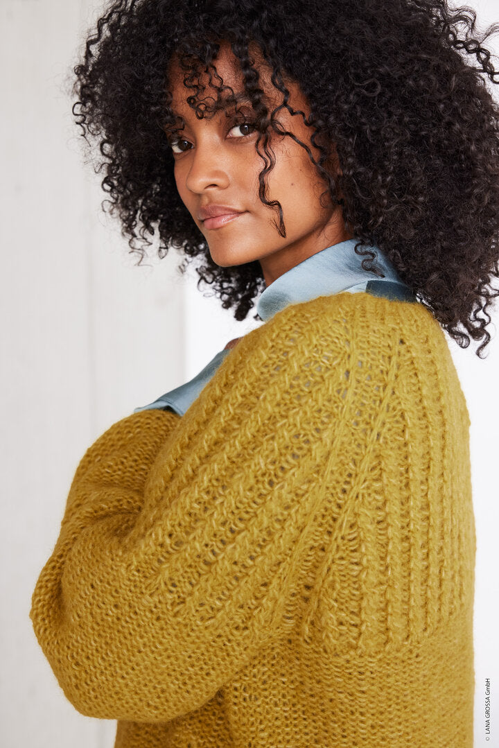 Top Down Raglansweater Alpaca Air ♥ Journal No 70- Modell 38- Lana Grossa ♥(Anleitung zum Strickset)
