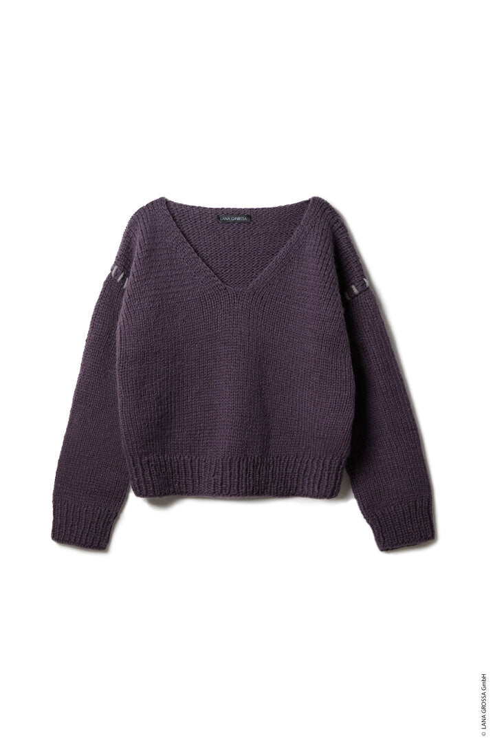 V-Pullover Winter Softness ♥ Lookbook No 19 - Modell 33 - Lana Grossa ♥ (Anleitung zum Strickset)