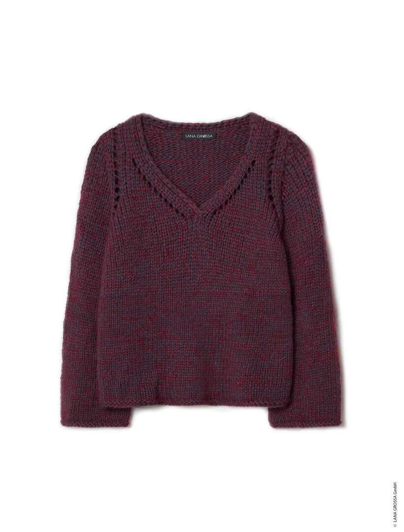 V-Pullover Winter Softness & Silkhair ♥ Nera No 1- Modell 2 -Lana Grossa ♥ (Anleitung zum Strickset)