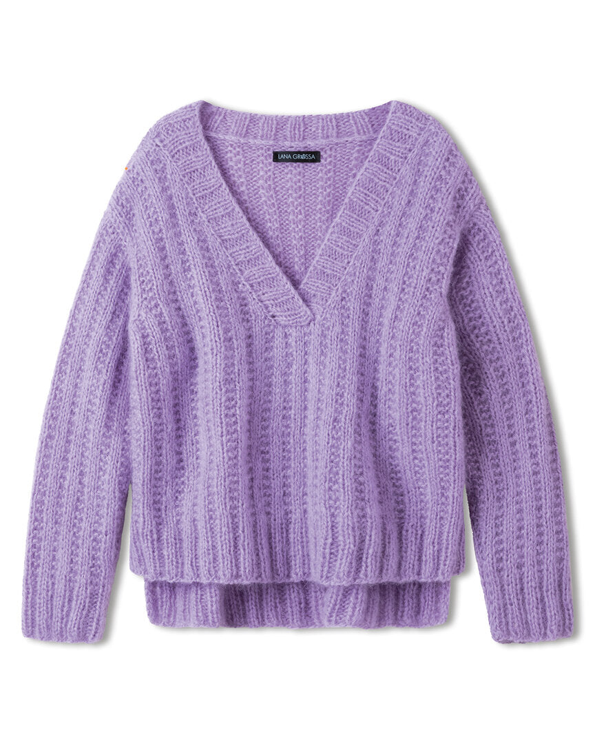 V-Pullover Mohair di Gio ♥ Nera No 3 - Modell 50 - Lana Grossa ♥ (Anleitung zum Strickset)