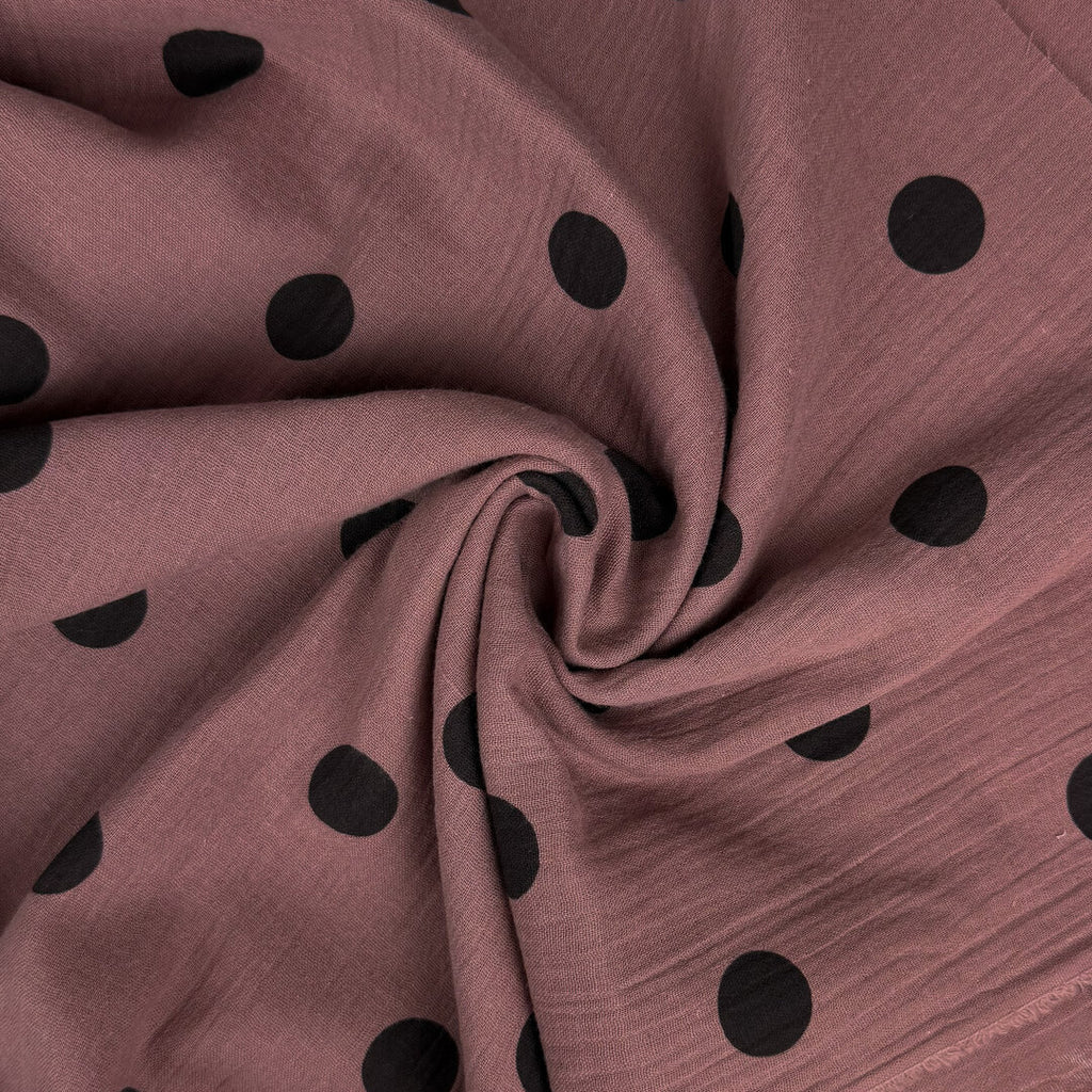 Musselin/Double Gauze "Polka Dots" - Eigenproduktion l&p - beere