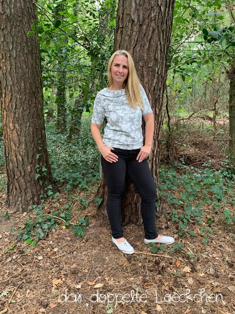 Designbeispiel: lillesol women No.47 Shirt mit Uboot-Kragen