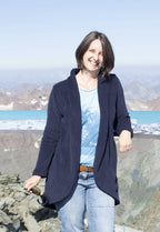 Designbeispiel: lillesol women No.46 LongCardigan mit Schalkragen