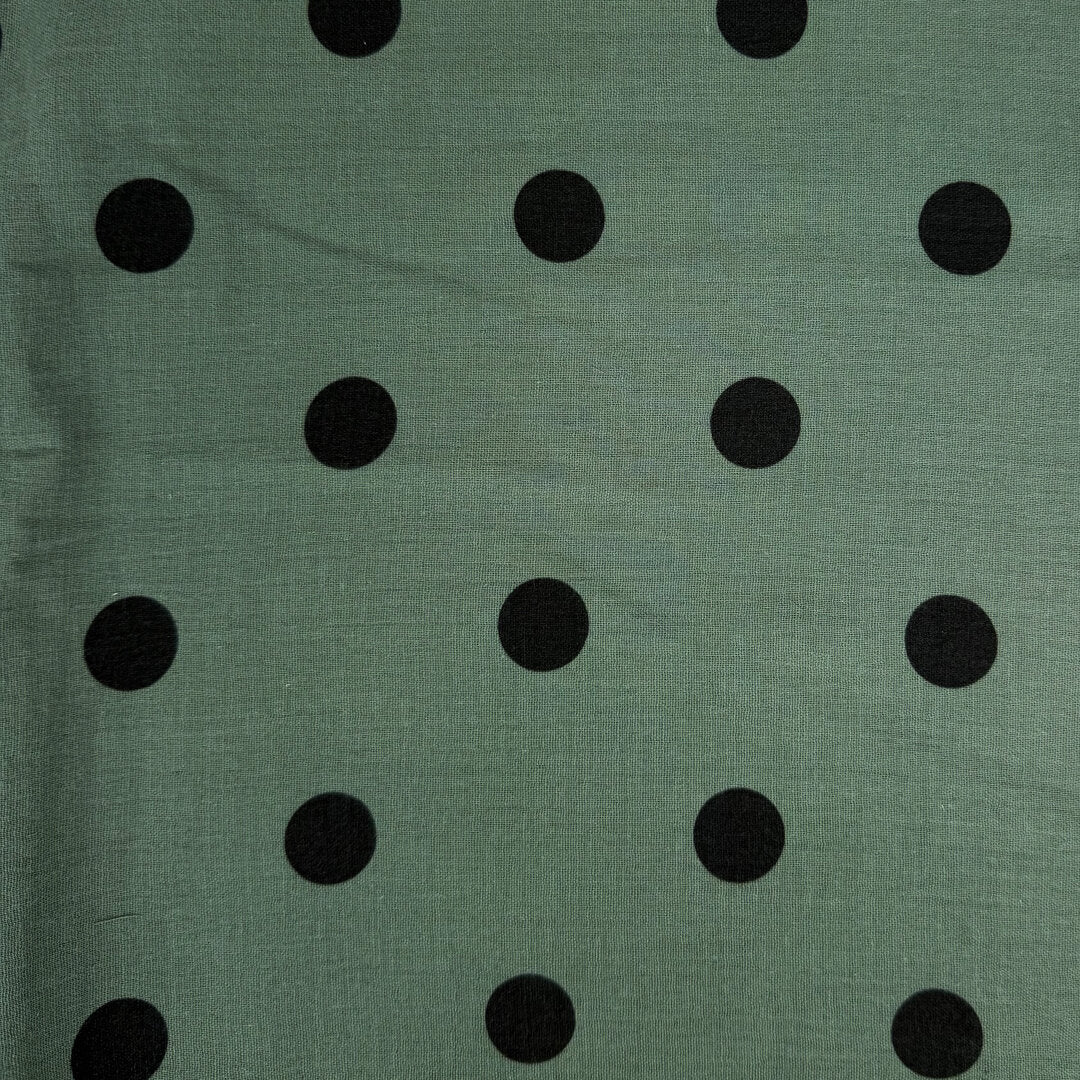 Musselin/Double Gauze "Polka Dots" - Eigenproduktion l&p - dunkles Salbeigrün