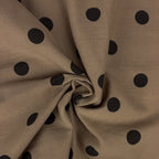 Musselin/Double Gauze "Polka Dots" - Eigenproduktion l&p - dunkel Sandbeige