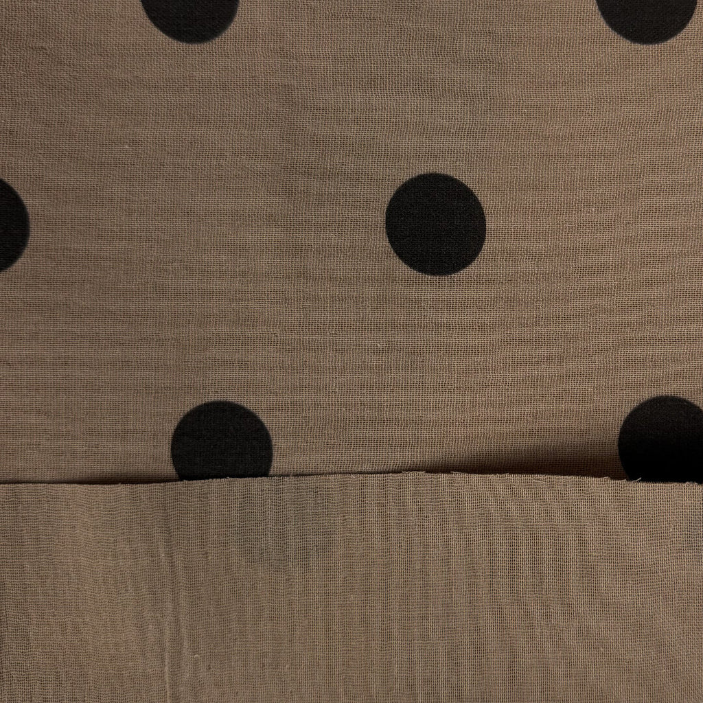 Musselin/Double Gauze "Polka Dots" - Eigenproduktion l&p - dunkel Sandbeige