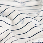 Jersey "Anker" gestreift - ecru/grau/blau