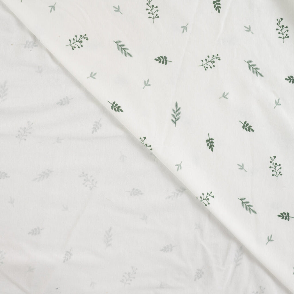Jersey "Leaves" - ecru/pastell